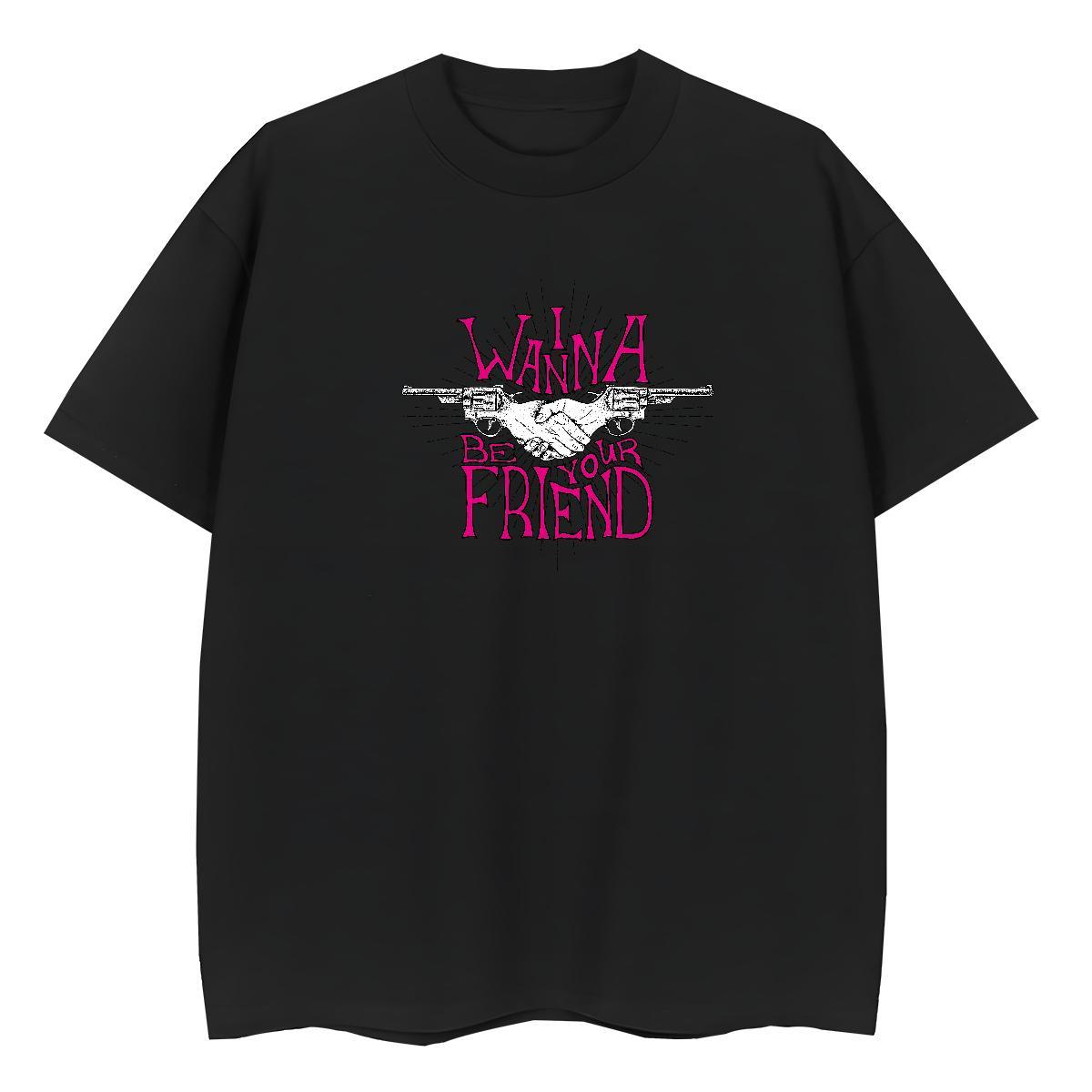 Popular T shirt pistol O Neck Short Sleeves Street Wear DIY Printed 230g 100% Cotton Men Tees New Arrival Tops Tees
