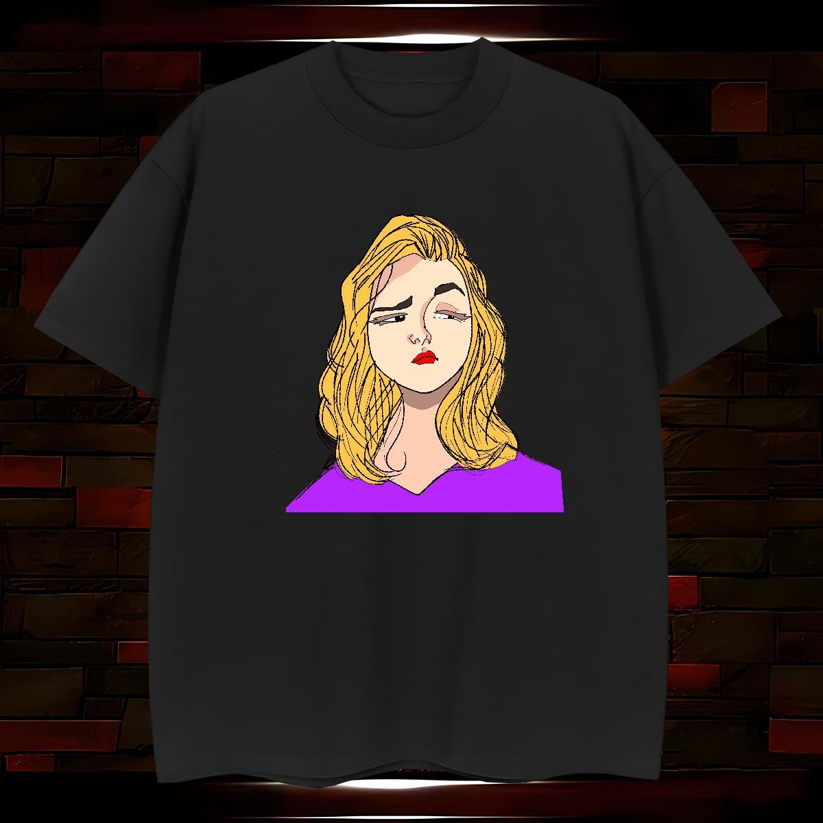 T Shirt For Man 230g Pure Cotton portrait Anime Printing Street Short Sleeve O-Neck Oversized Men Tees 2024 Designer Cool Design Tops Tees