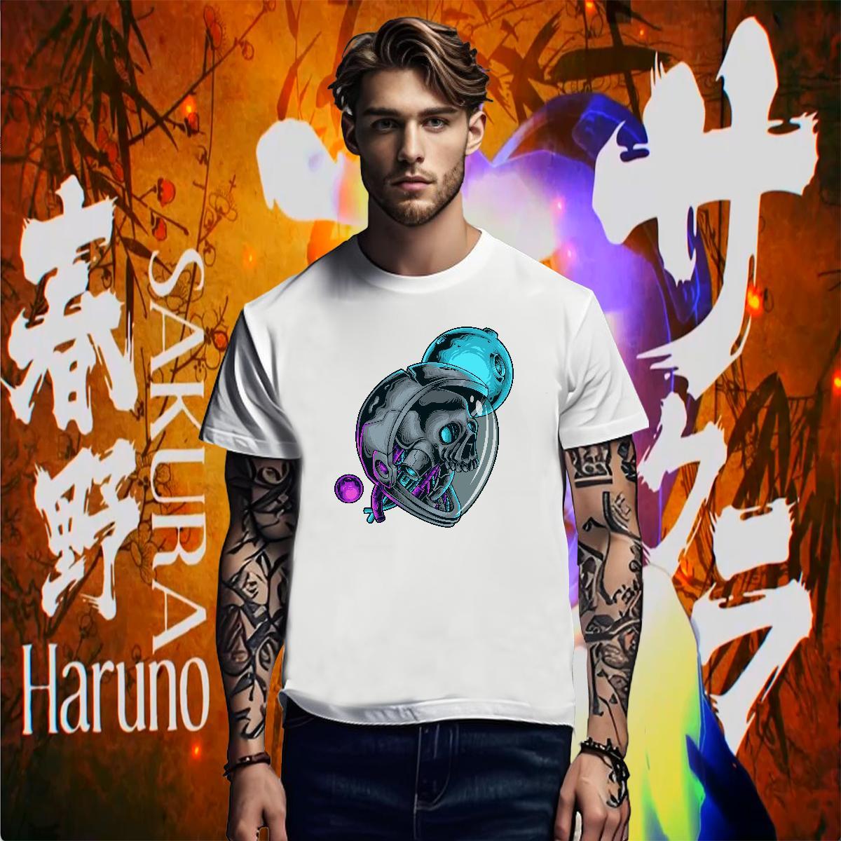 T Shirt For Man 230g Pure Cotton planet Daily Outfit O Neck Short Sleeves Anime Men Tshirts Free Shipping Cool Design Tee Shirt