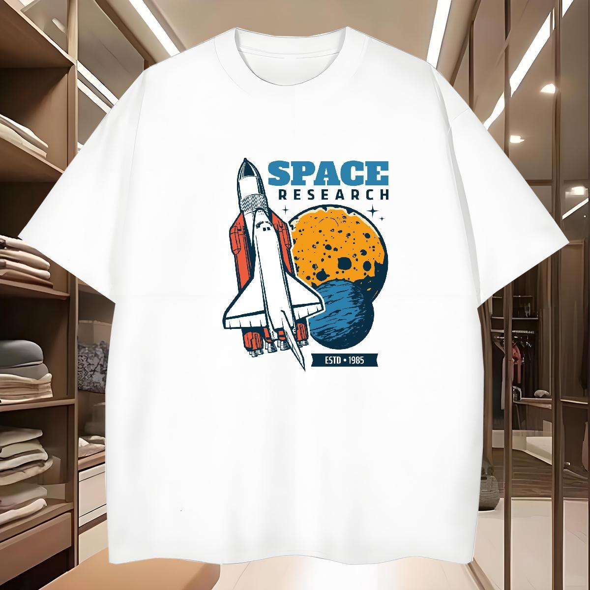 T-Shirts for Men 230g Cotton universe High Street Hip Hop Breathable Crew Neck Oversized Men Tees Fashion Designer Loose Fit Tee Shirt