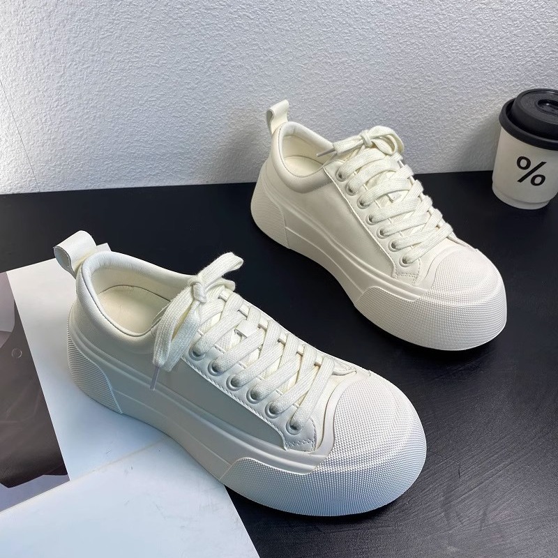 Women Shoes Trendy Casual Shoes Thick Sole Round Toe Lace Up Versatile Free shipping