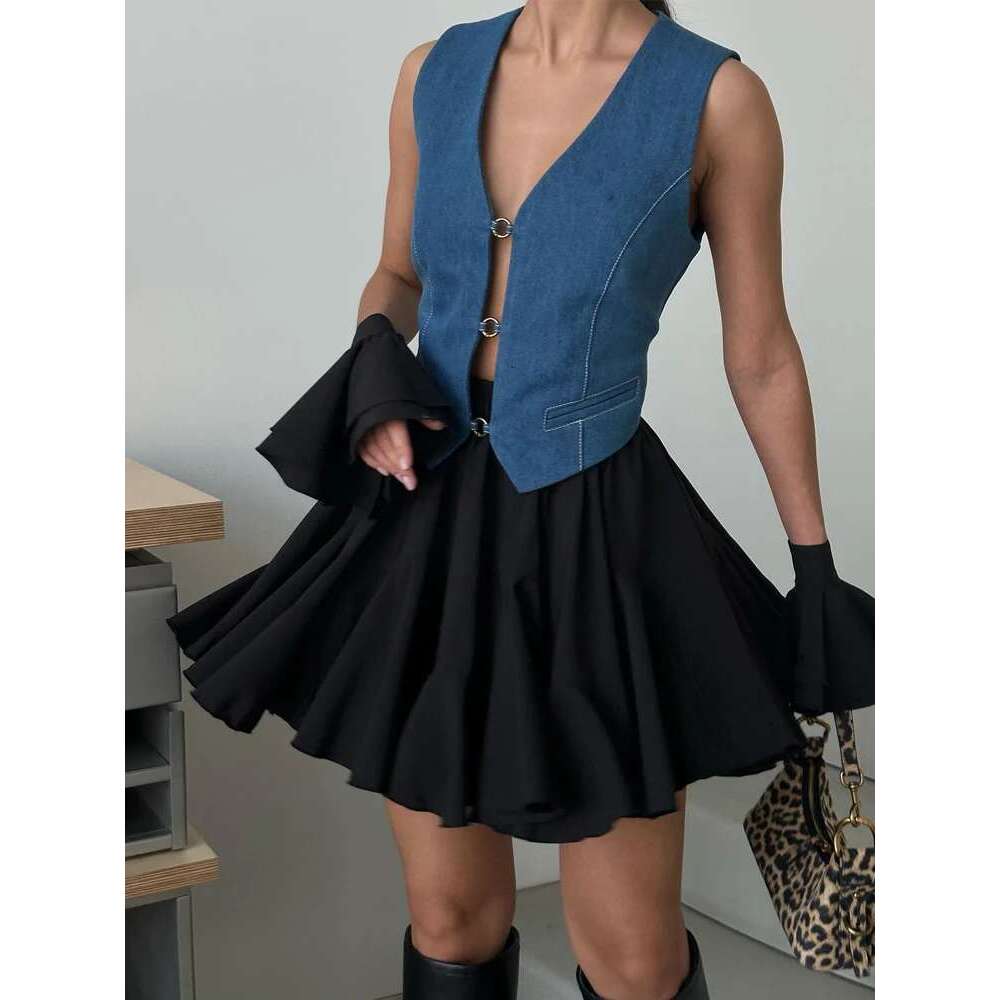 White Summer Women's Mini A-line High Sexy Cute Ruffle Vintage Tennis Skirt Elastic Waist Tutu Short Skirts Women s