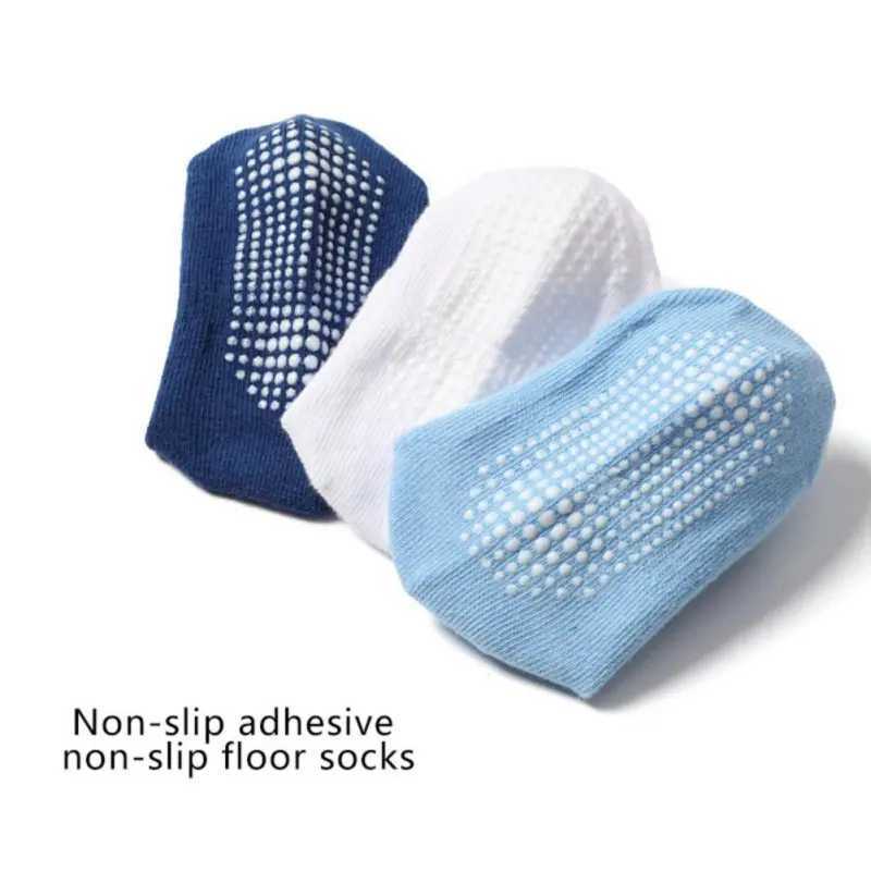 6 pairs/batch of new childrens anti slip socks made of cotton fashionable solid color for children aged 0-7 baby girl boy socks W240814