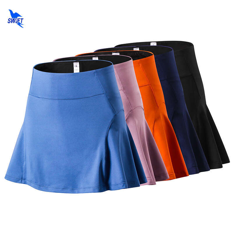 Glare Anti Stretch Shorts Liner Sport Tennis Quick Dry Loose Women Running Skirts Summer Badminton Skirt with Pocket