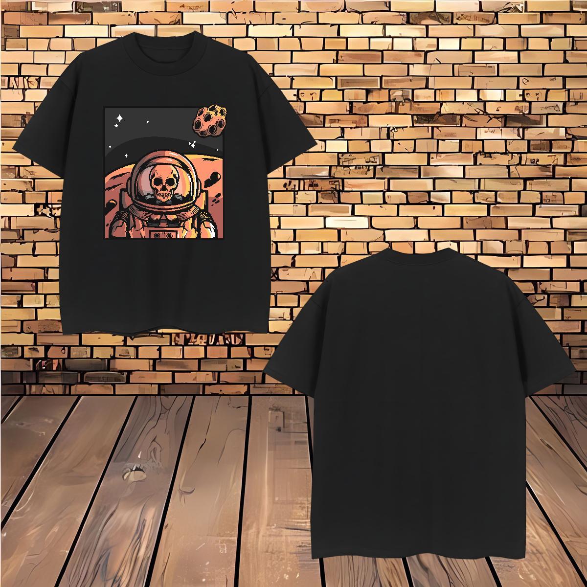 T-Shirts for Men 230g Pure Cotton space Beach Breathable Short Sleeve Custom Big Size Men Tops Tees Designer Soft Tops Shirt