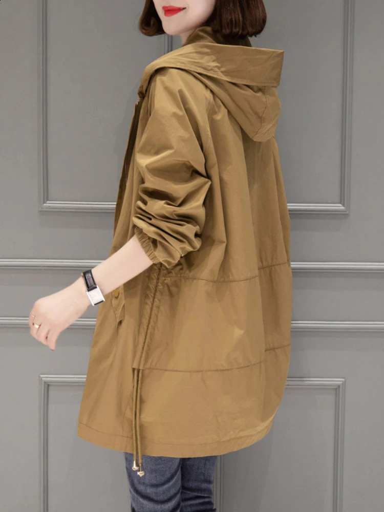 Spring and summer windproof jacket fashionable super large cap temperature casual top womens grooved 240814