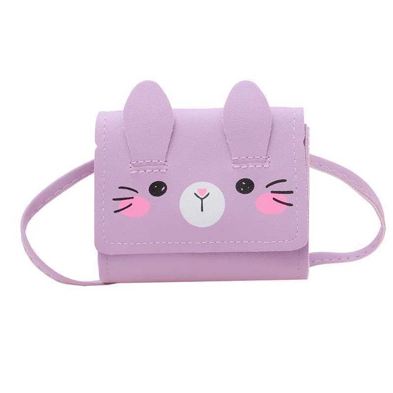 Cute cartoon childrens shoulder bag Pu leather boy childrens square cross bag Cute baby girl rabbit coin wallet handbag W240813
