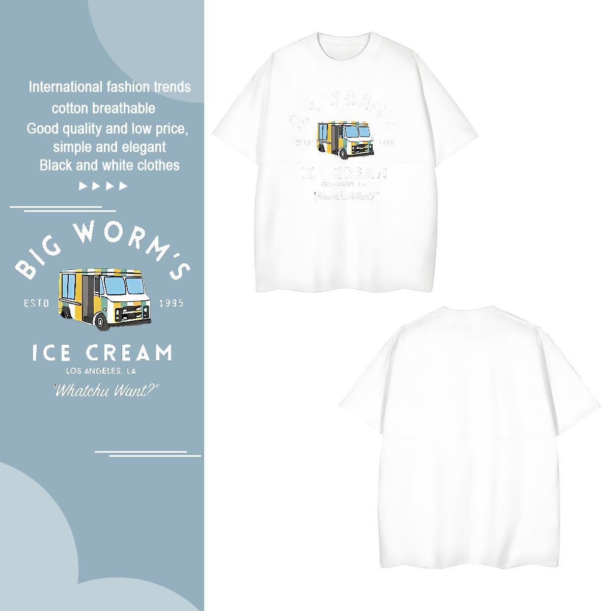 Brand car T shirt Street Wear Men Tshirts 230g 100% Cotton DIY Breathable Crew Neck White Plus Size Tops Shirt