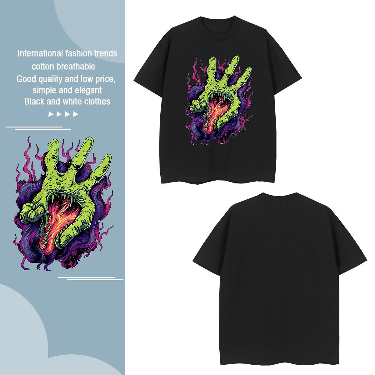 Men T Shirts 100% Cotton 230g painting Street O-Neck Short Sleeve DIY Printed Tshirts Fashion Designer Brand Tees