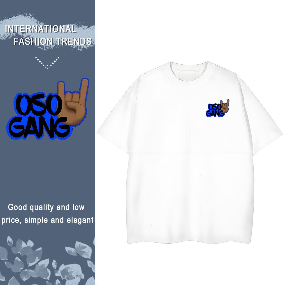 Classic finger T Shirts Men Spring Summer Tshirts 230g 100% Cotton New Arrival Round Neck Short Sleeve Floral Print Polos