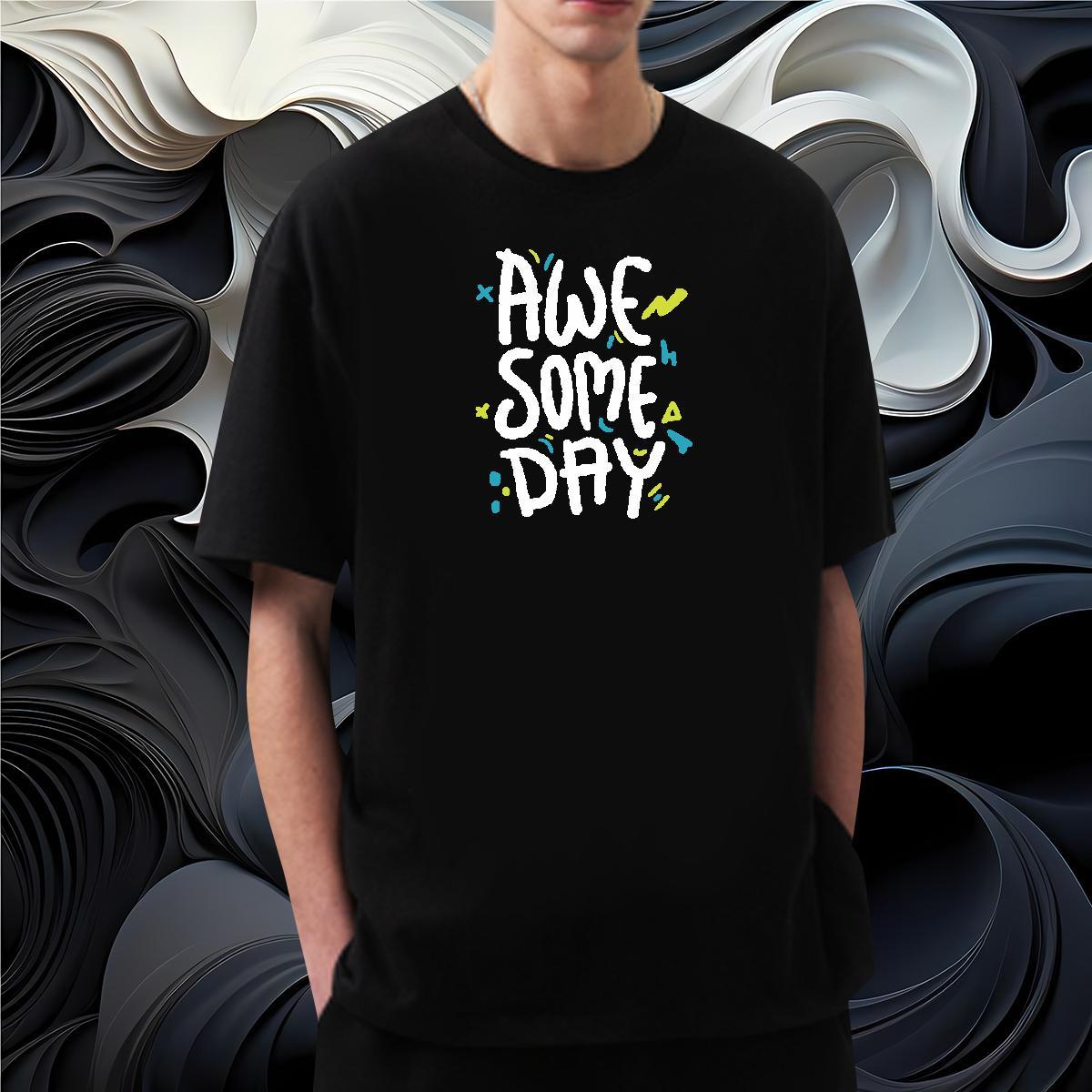 Soft letter T-Shirts Hip Hop Men Clothes T-Shirt 230g Pure Cotton DIY Breathable Soft Plus Size Cartoon Tops Shirt