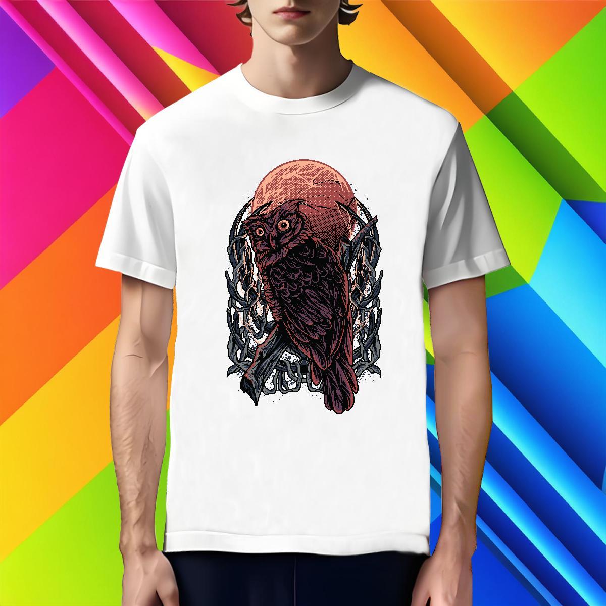 Cool T-Shirts Owl Crew Neck Beach Plus Size Custom 230g 100% Cotton Mens Tshirts DIY Customized Top Tees