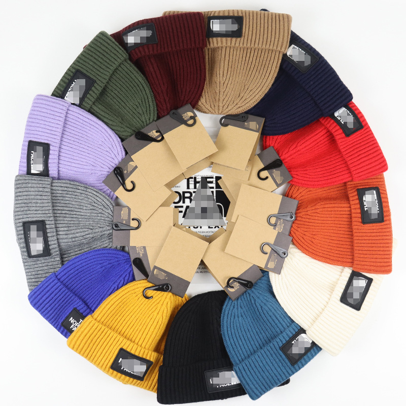 Europe Knitted Hat Designer North Beanie Cap Men Autumn Winter Embroidery Letter Nf Skull Caps Casual Fitted Unisex Leisure Pullover Bonnet Gorros