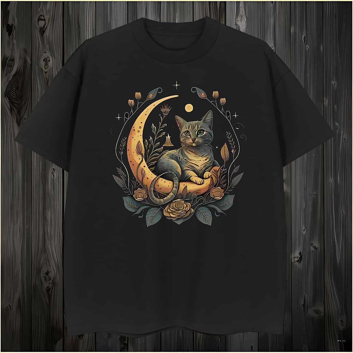 Loose Fit T-Shirts for Men cat Crew Neck Breathable Street Wear DIY Logo Oversized 100% Cotton 230g Men Tees New Tees Shirts