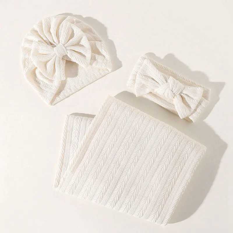 Baby blanket and hat headband set Y240815