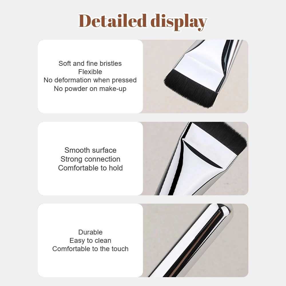Single line basic brush powder free flat head makeup brush facial mask brush ultra-thin seamless brush concealer brush beauty tool W240814