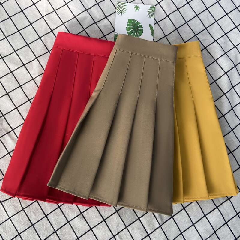 Women's Purple Clothes Korean Stylish Fashion Summer High Waist Mini Pleated Falda Negra Short Skirts For School Girls