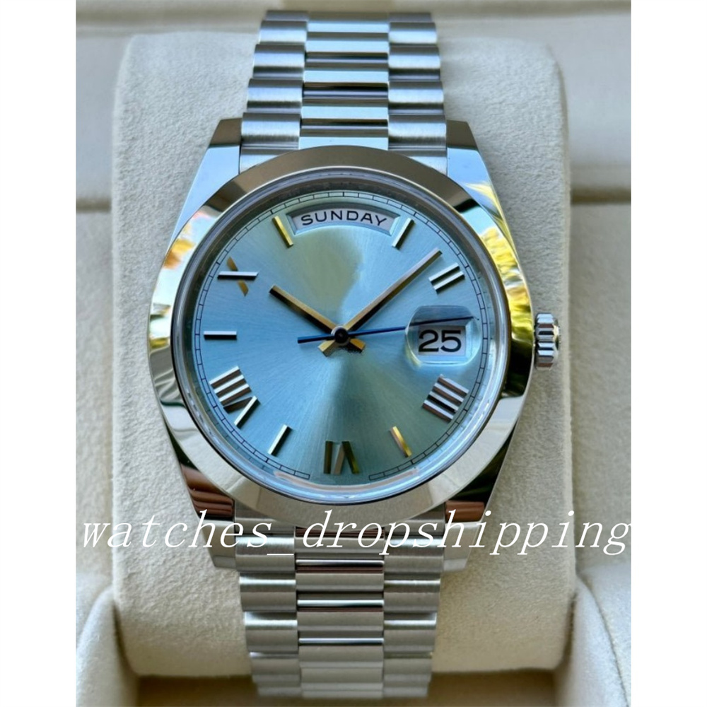 Mens Watches 40mm Fully Automatic Mechanical Movement Stainless Steel High-Quality Sappire Glass Montre De Luxe Premium Man President Watch
