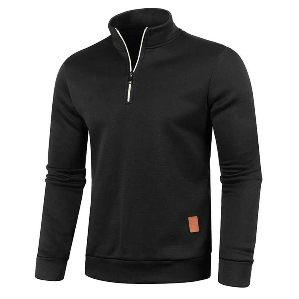 Mens Collar Half Zipper Sweatshirts Spring Autumn Casual Pullover for Male Sweat Outdoor Turtleneck Coats Solid Sports Clothing XJ250621