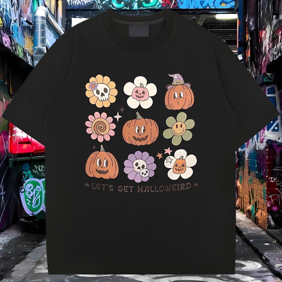 Popular T shirt halloween O-Neck Short Sleeve Street Asian Size 230g 100% Cotton Mens Tshirts Designer Fashion Tops