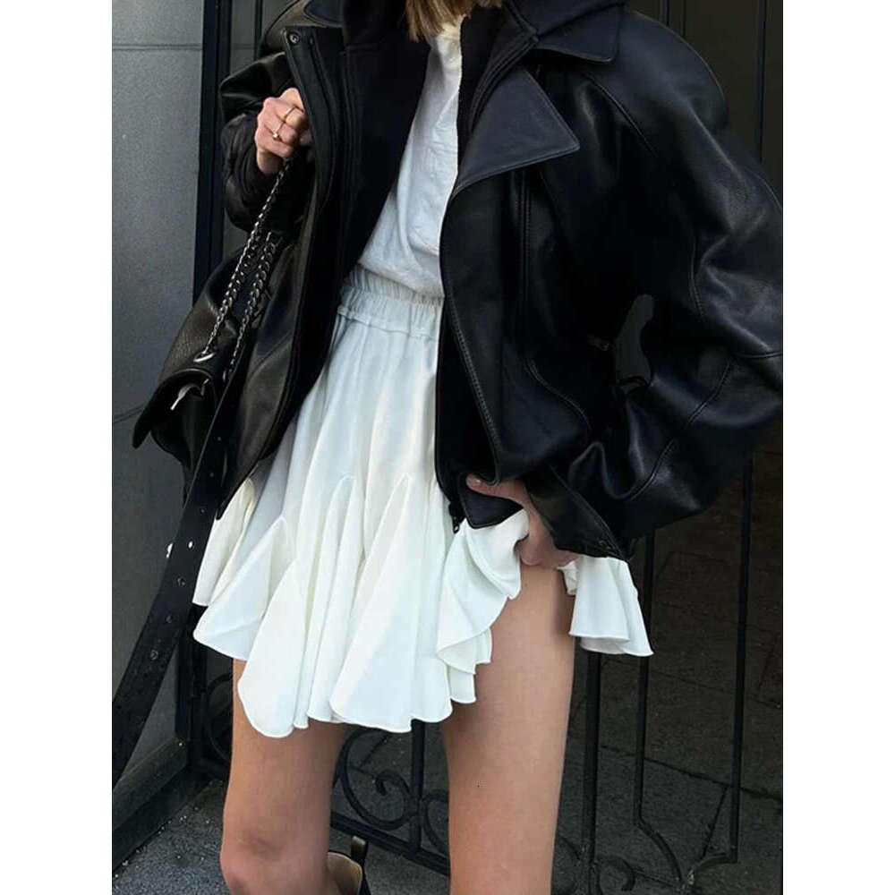 White Summer Women's Mini A-line High Sexy Cute Ruffle Vintage Tennis Skirt Elastic Waist Tutu Short Skirts Women s