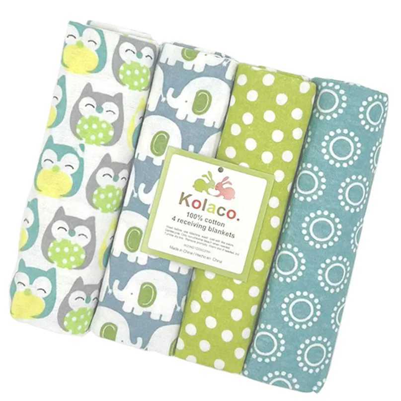 4pcs/pack 100% Cotton Receiving Baby Blanket Newborn 76x76cm Baby Bedsheet Supersoft Blanket Swaddle Y240815
