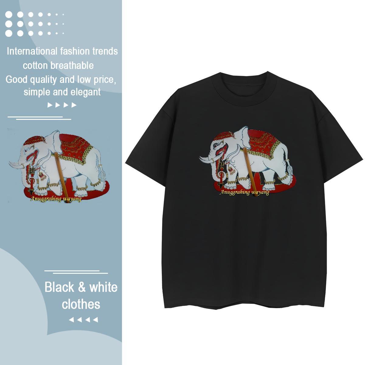 TOP Quality T shirt elephant O-Neck Short Sleeve Casual Beach Plus Size Custom 230g Pure Cotton Tshirt for Man Woman Free Shipping Wear