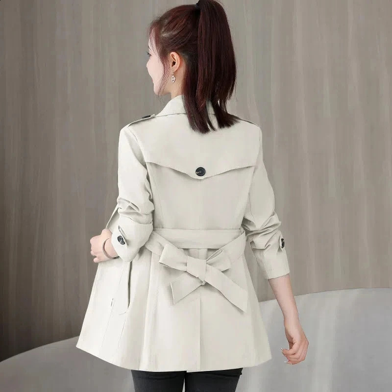 Casual double breasted ultrathin trench jacket Korean 5XL windproof classic and elegant womens Gabadian fashion with outerwear for Year 240814