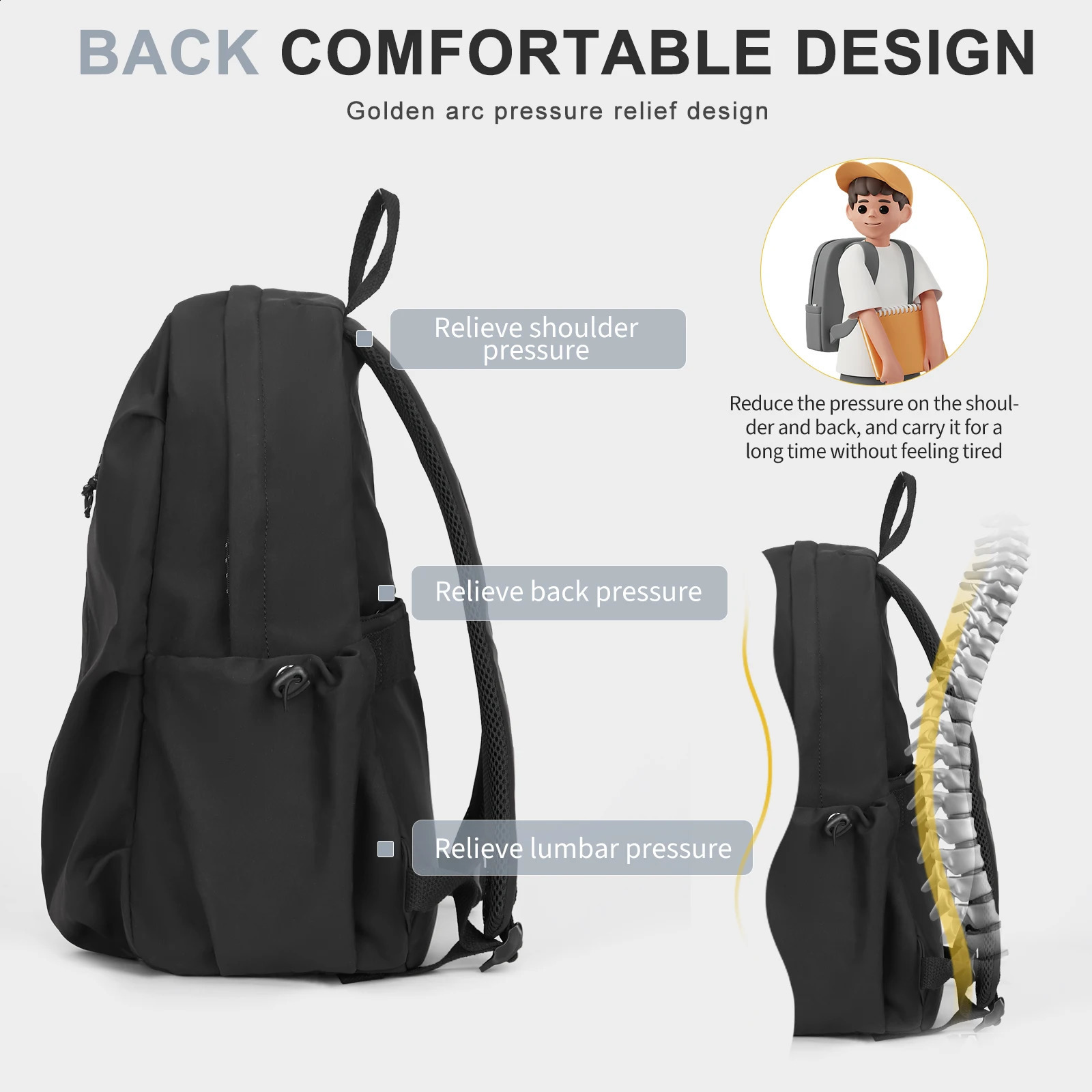 School Backpack Mens rens Backpack School Bag Versatile Japanese Backpack Unisex Book Bag Student Backpack 240813