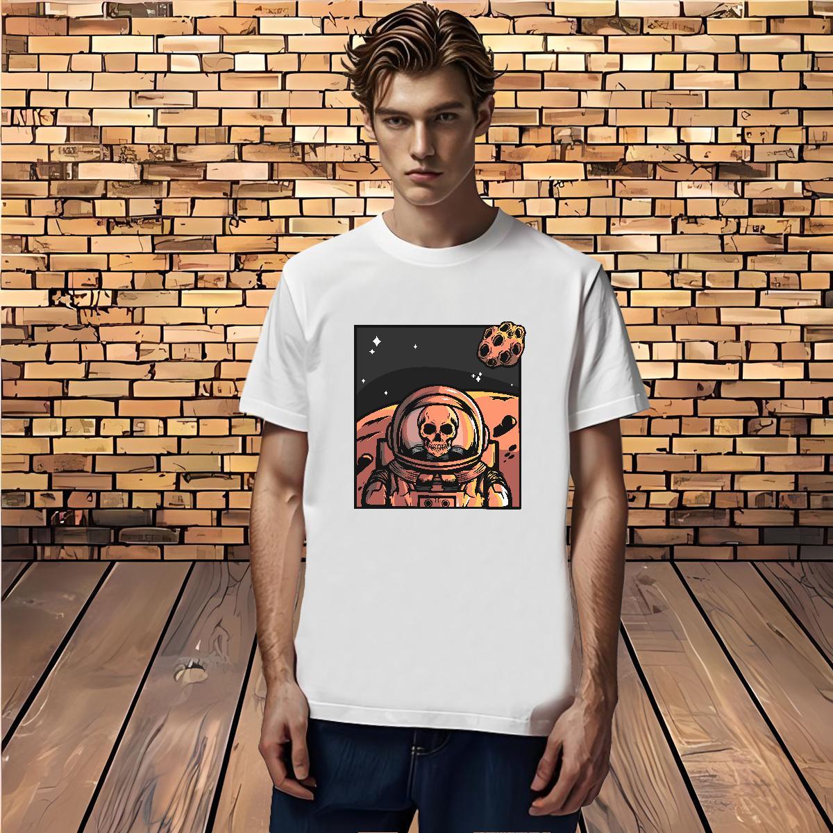 T-Shirts for Men 230g Pure Cotton space Beach Breathable Short Sleeve Custom Big Size Men Tops Tees Designer Soft Tops Shirt
