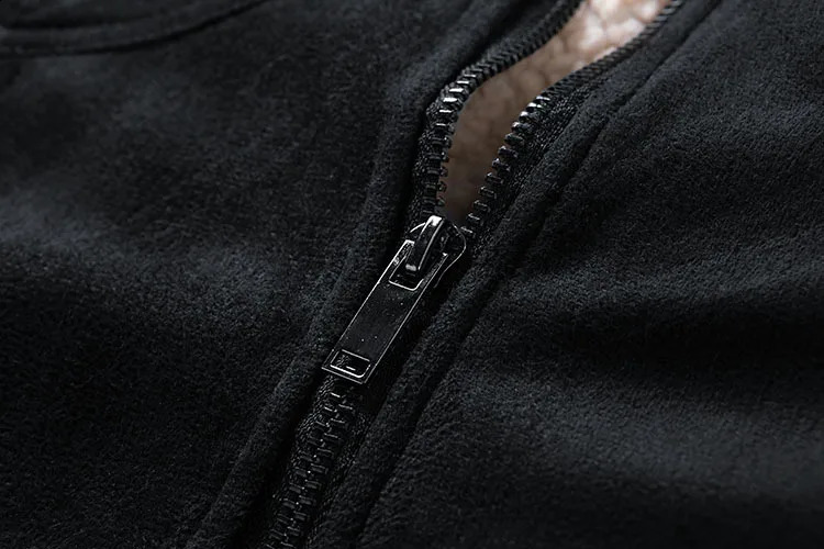 Super Soft 100% Polyester Mens Suede Warm Jacket Quality Casual Varsity Jacket with Fleece for Autumn 240923