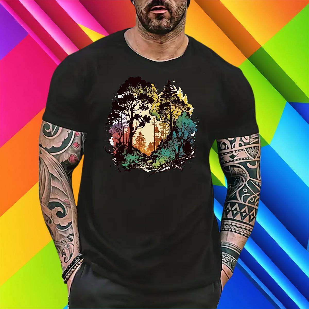 Loose Mens Tshirts Hip Hop Street 230g Pure Cotton Anime Print Short Sleeve O-Neck Mens T Shirts 2024 Summer Tee Shirt