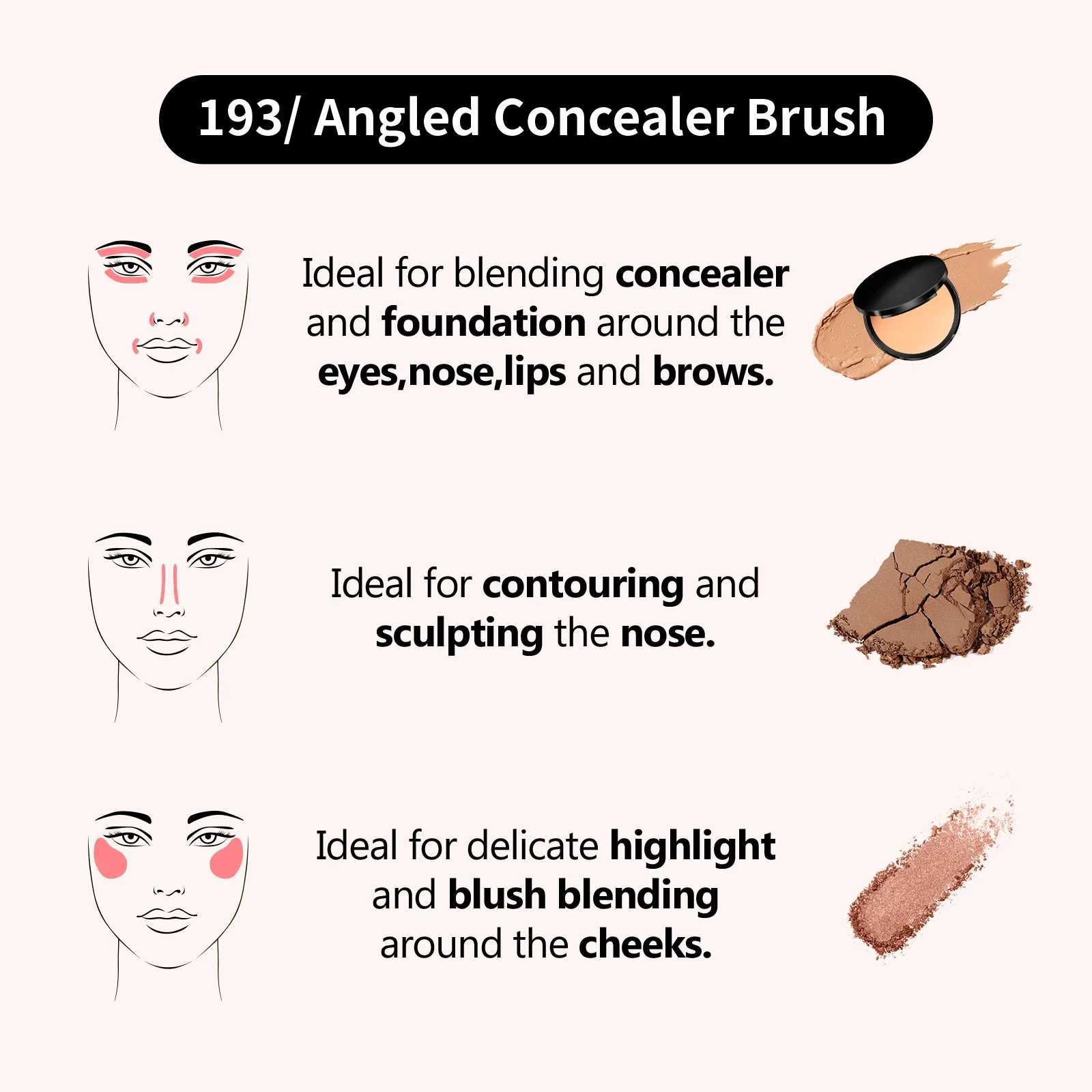 Angle shaped Korean eye mask brush for makeup cream corrector mixing brush liquid makeup nose contour F811 W240814