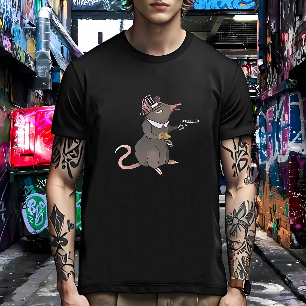 Unisex T Shirts Men mouse Breathable Soft Daily Wear Black White 230g 100% Cotton Tshirt for Man Woman Factory Direct Top Tees