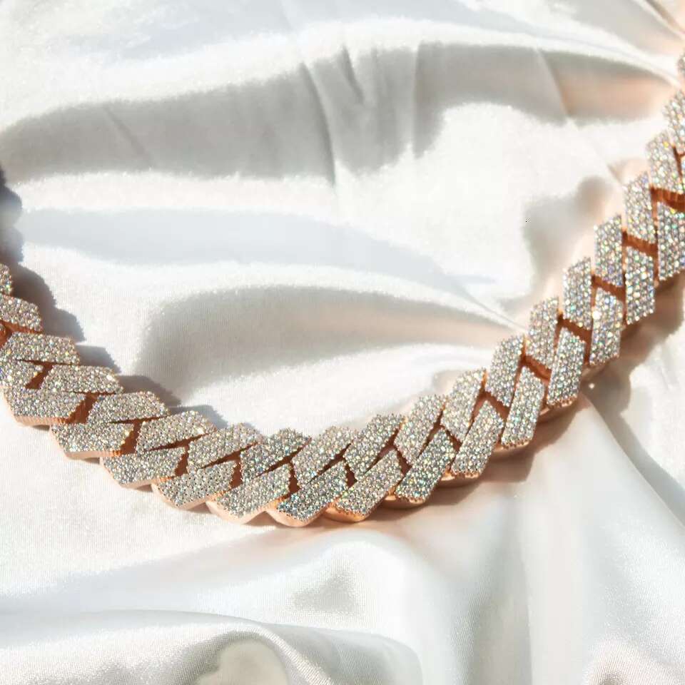 Custom Rapper Heavy Hip Hop Jewelry Mens Vvs Diamonds Sterling Sier Cuban Link Chain Iced Out Moissanite Chains