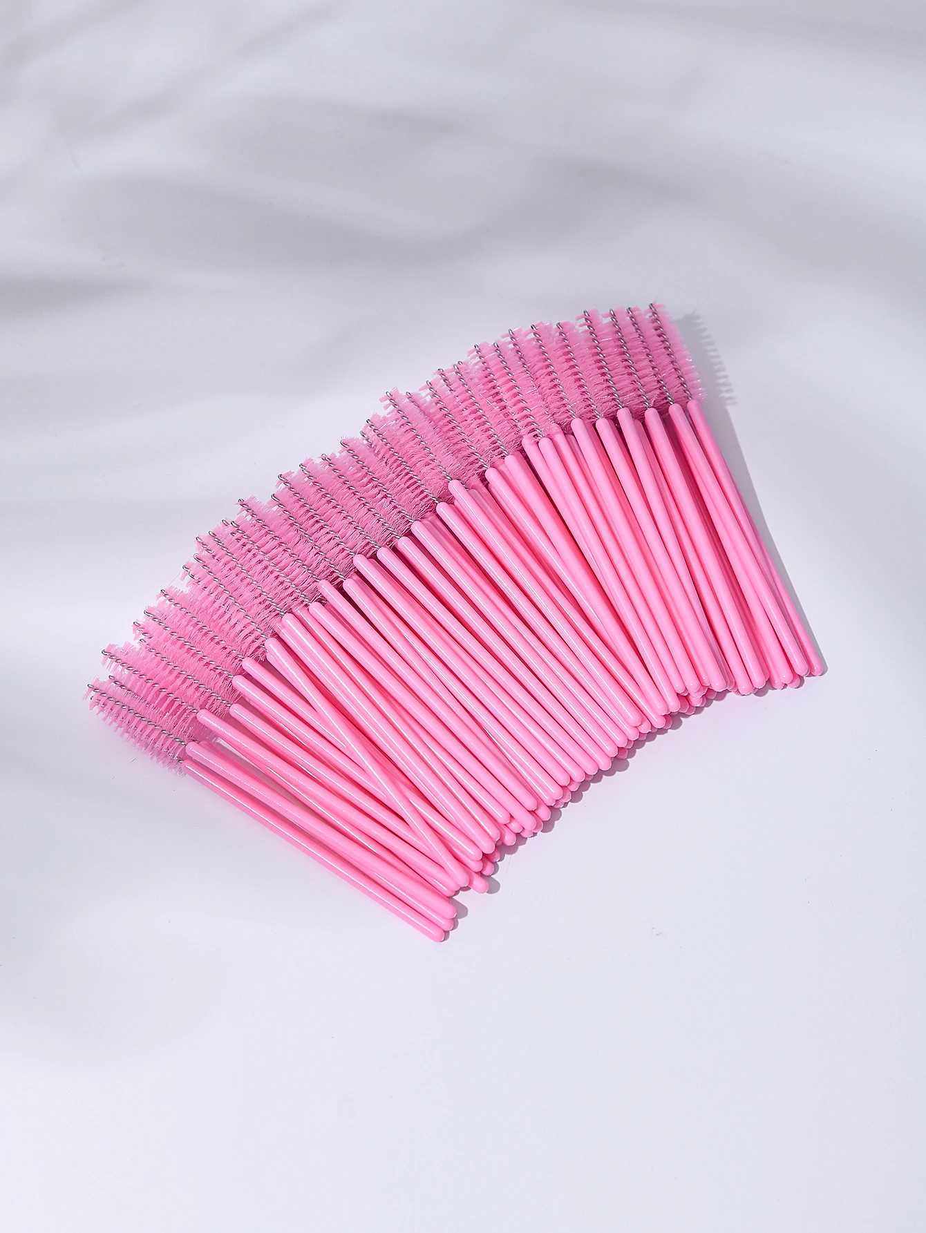 100PCS eyelash brush makeup brush disposable eye black stick application coil eyelash cosmetics brush eyelash extension tool W240814