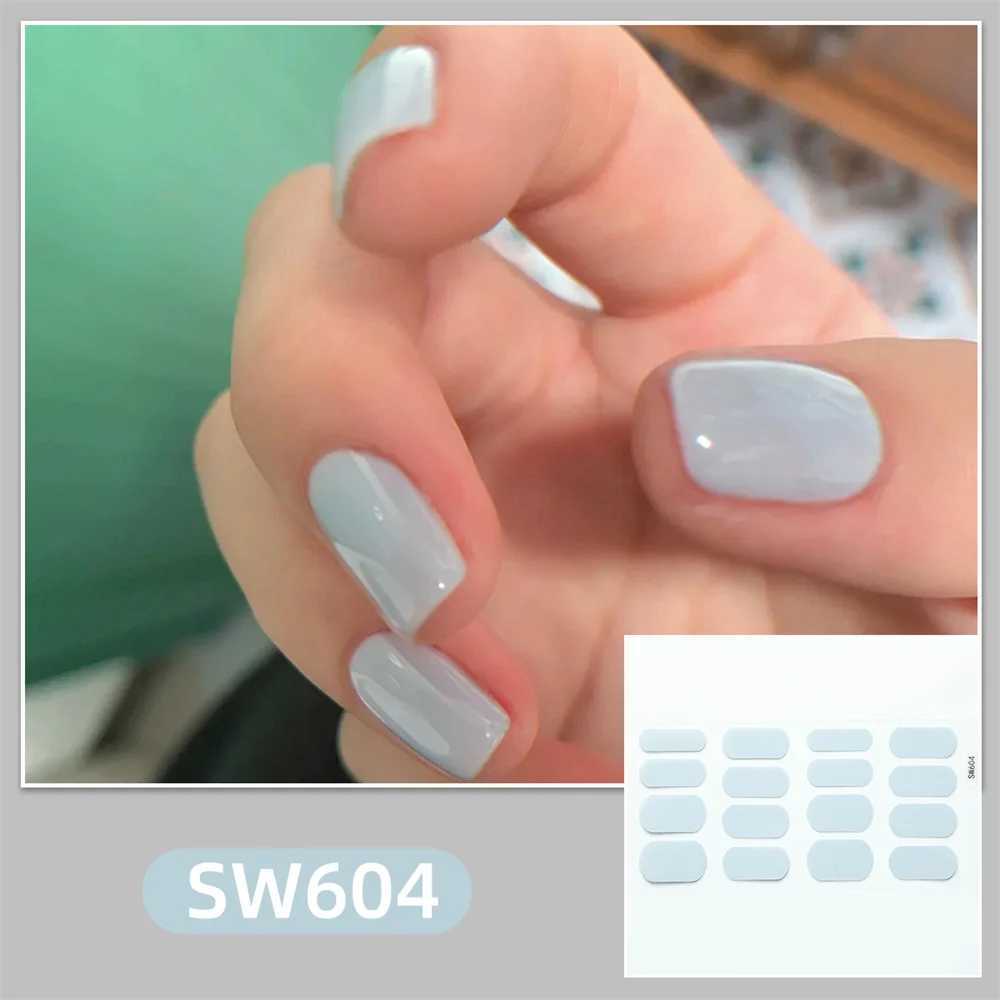 Shiny Nail Art Decals Lasting Nail Art Stickers Durable Materials Natural Solid Color Stickers Waterproof Easy To UseXJ240814