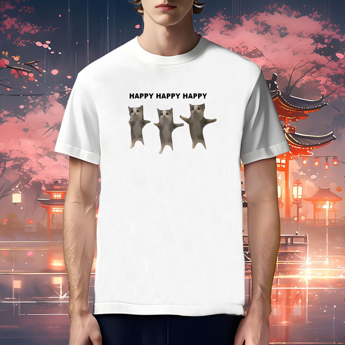 High Quality Mens T Shirts cat Crew Neck Breathable Sports Casual Plus Size Cartoon 100% Cotton 230g Men Clothes T-Shirt DIY Top Tees