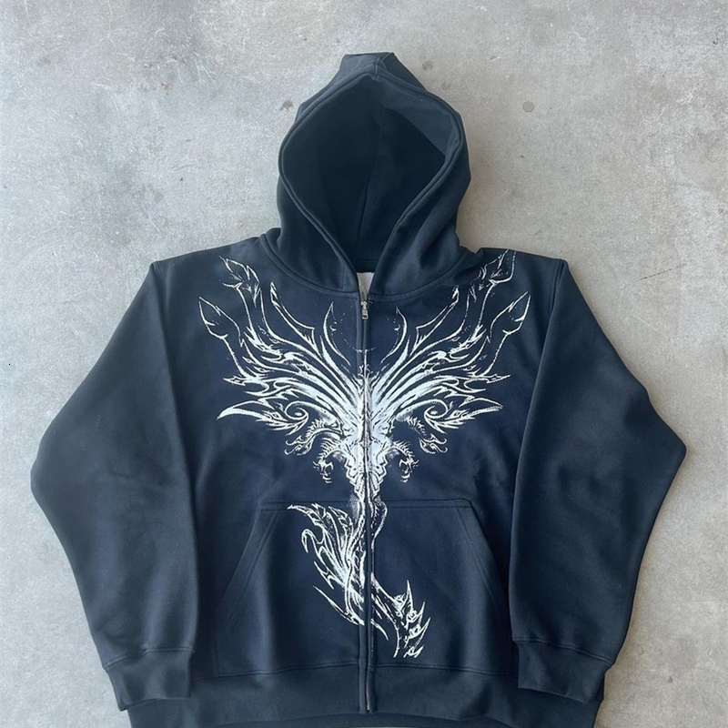 y2k Women Men hoodie Printed pattern jumper Sweatshirt Street wear oversized punk vintage kpop dance long sleeve top 240814