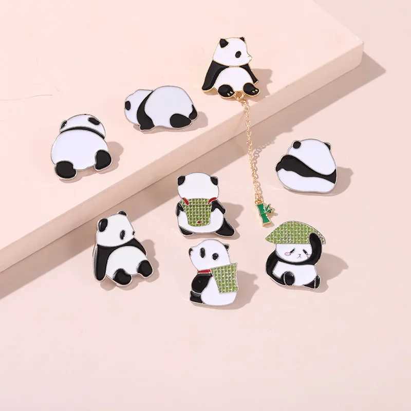 Animal alloy Brooch creative cartoon cute giant panda shaped drip badge backpack clothing accessories W240815