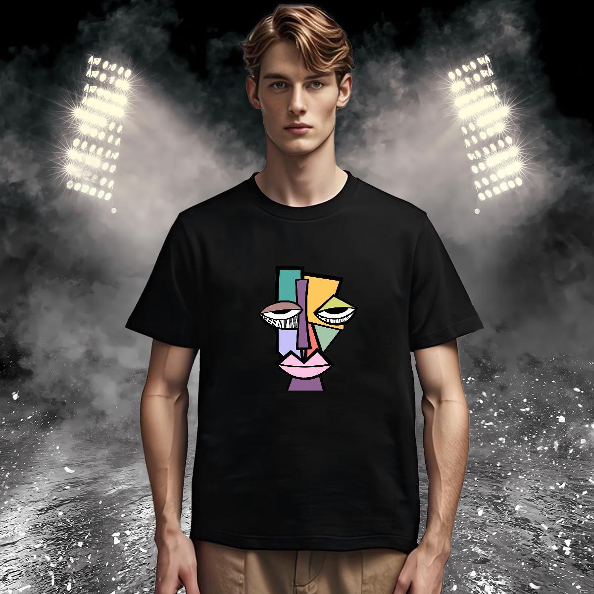 T shirt 230g 100% Cotton painting Daily Outfit O-Neck Short Sleeve DIY Anime Men Clothes T-Shirt Fashion Casual Designer Tees Shirts