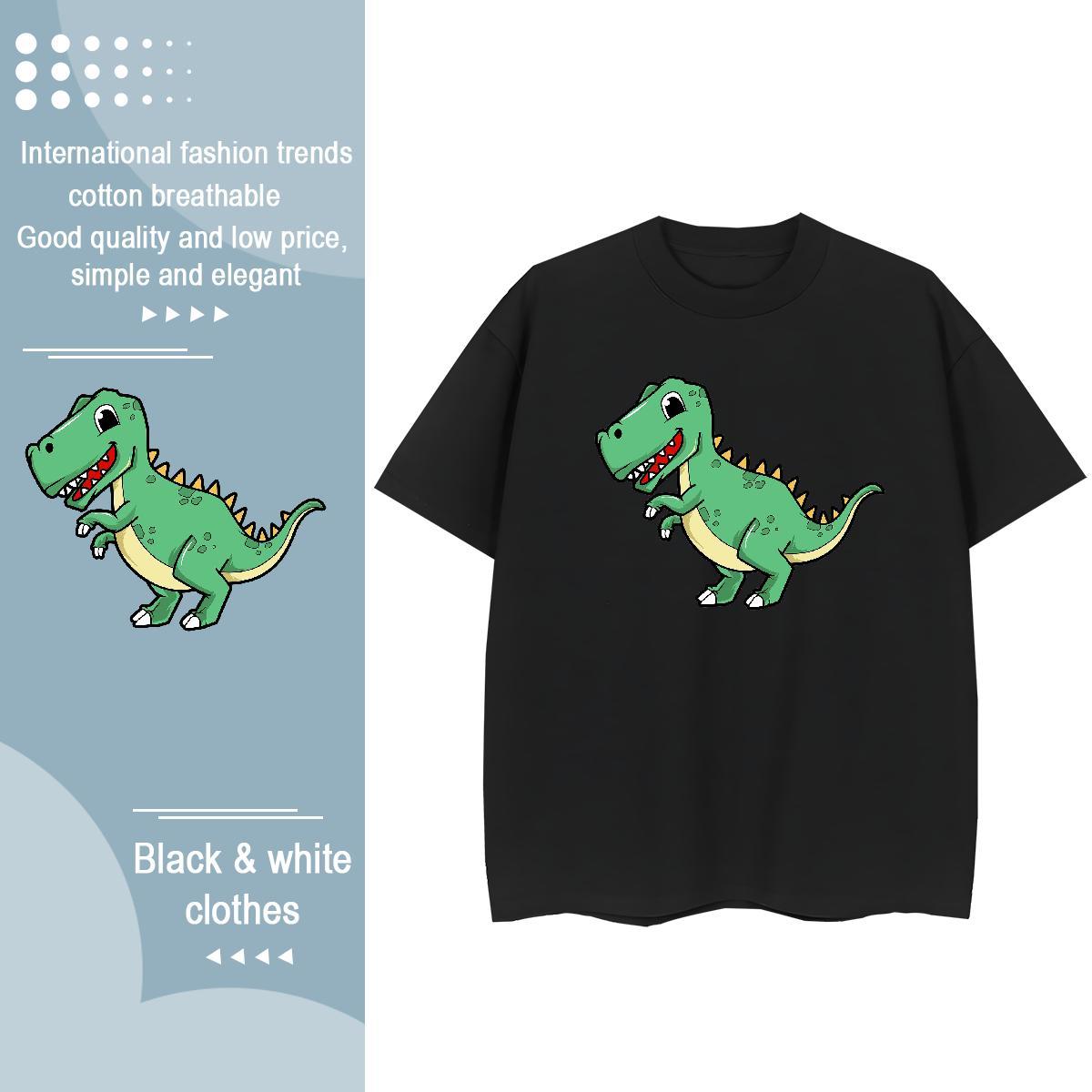 Comfortable Men T Shirts dinosaur Crew Neck Breathable Anime Printing Street Custom Printing 100% Cotton 230g Men Clothes T-Shirt 2024 DIY Tshirts
