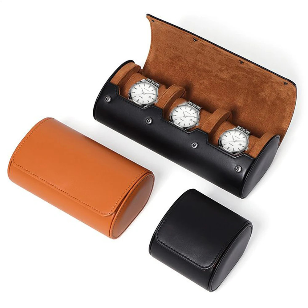 Watch Roll Travel Case Watch Box Organizer for Men with 123 slots Watch Display Storage Portable Watch Rolls PU Leather Cases 240812