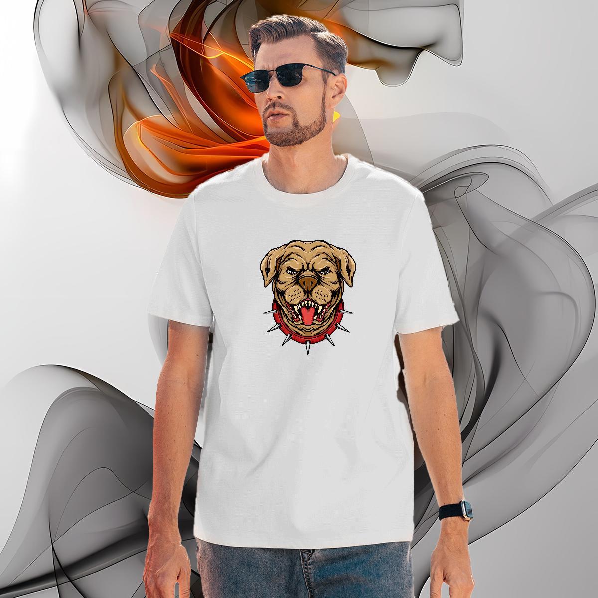 Loose Fit T Shirts Men dog Breathable Crew Neck Summer Casual DIY Printed 100% Cotton 230g Men Tops Tees DIY Customized Wear