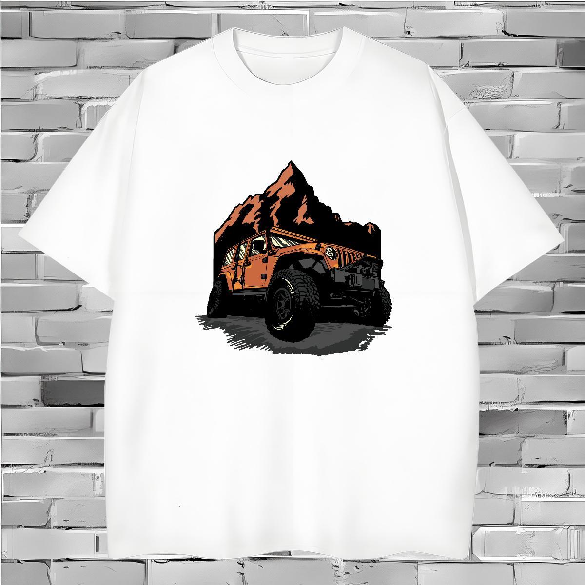 Free Shipping car Mens T Shirts Street wear Hip Hop Tshirt for Man Woman 230g 100% Cotton 2024 DIY Crew Neck DIY Printed Tops