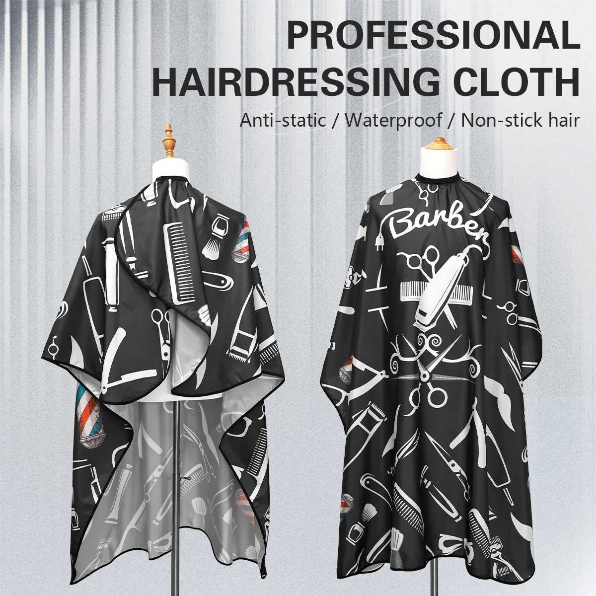 Hair cutting coat waterproof hair cutting adjustable dress anti-static buckle released hair cutting shop hat tool W240814