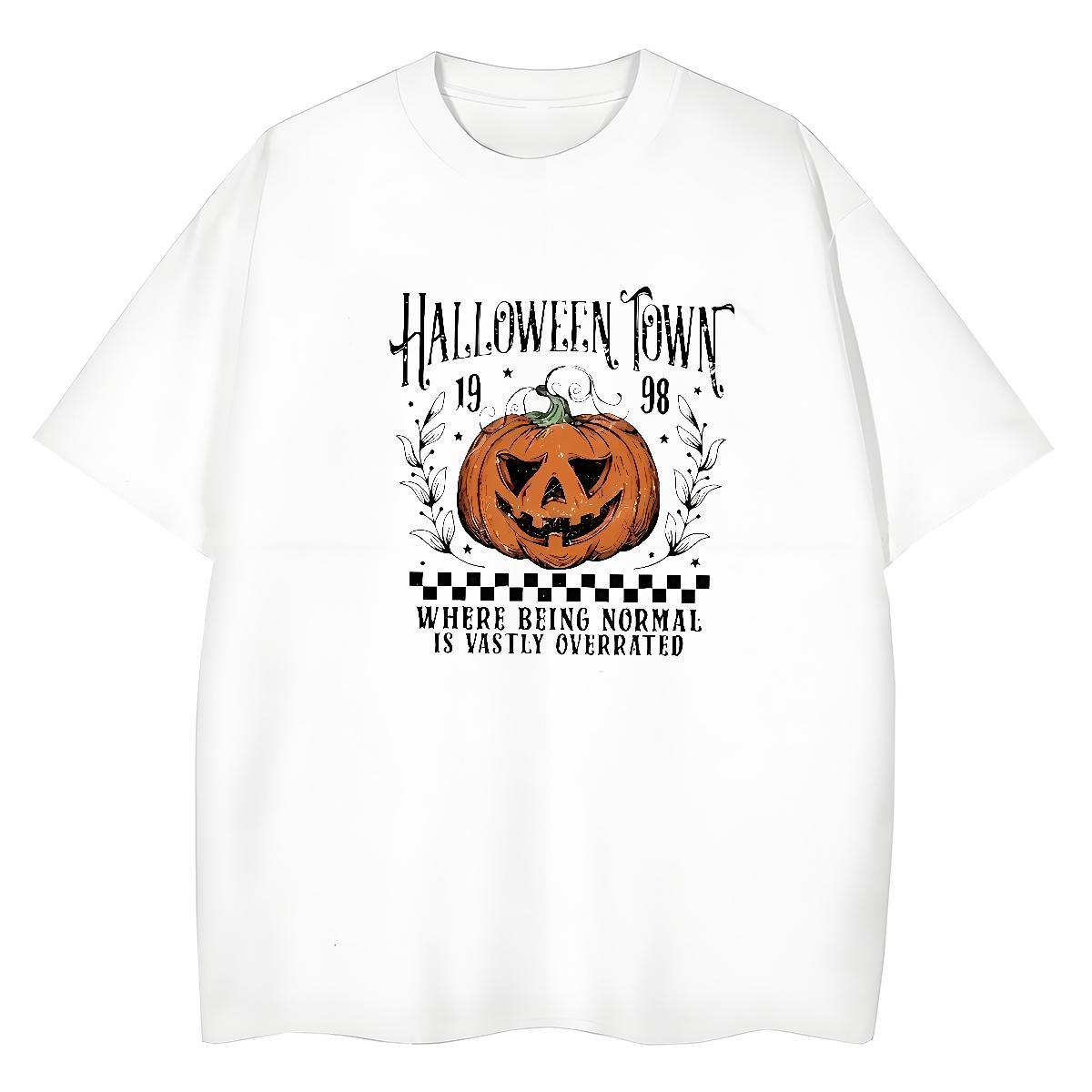 Popular T Shirt For Man halloween Breathable Crew Neck Hip Hop Oversized 3XL 4XL 230g 100% Cotton Mens Tshirts 2024 Wear