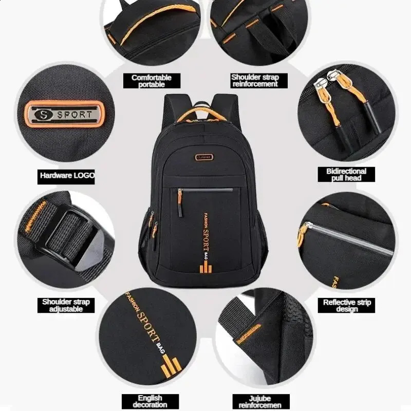 Mens Backpacks Oxford Waterproof Rucksack Business Computer Bag Casual Travel Backpack Senior High School Student Schoolbag 240813