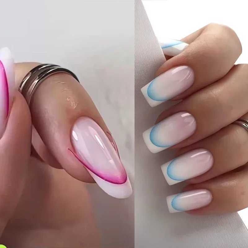 9 Colors 3D Colored French Style Nail Stickers Design French Romance Fashion Nail Accessories Gradient Line Nail Stickers DecalXJ240814
