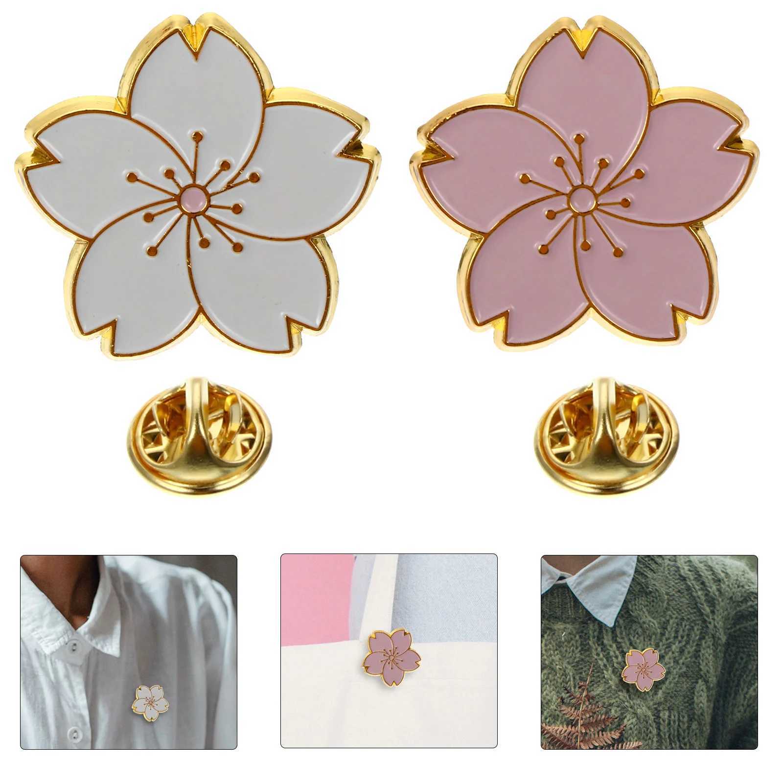2 pieces of cherry jewelry flower cloth Japanese style decorative brooch zinc alloy fashionable womens clothing W240815